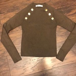 NWOT Green ribbed zara sweater